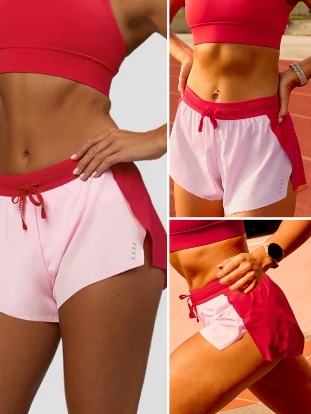 LSKD Accelerate 3" Mid-Rise Running Short Scarlet Marshmallow XS NEW WITH TAGS - Picture 3 of 13